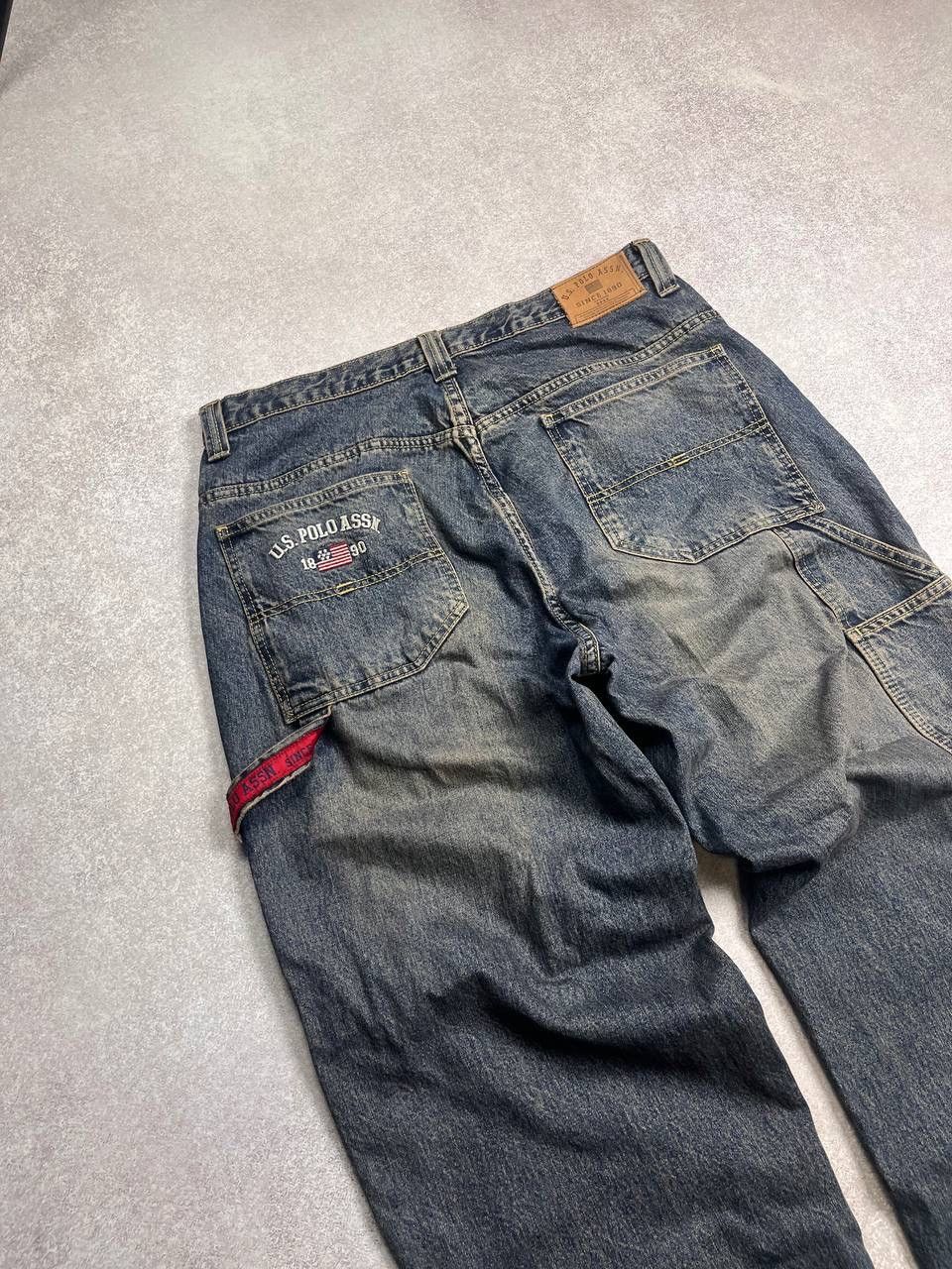 U.S. Polo Assn. × Vintage VINTAGE POLO RALPH LAUREN CARGO FLARED DENIM Y2K JEANS 36x32 Size US 36 / EU 52 - 2 Thumbnail