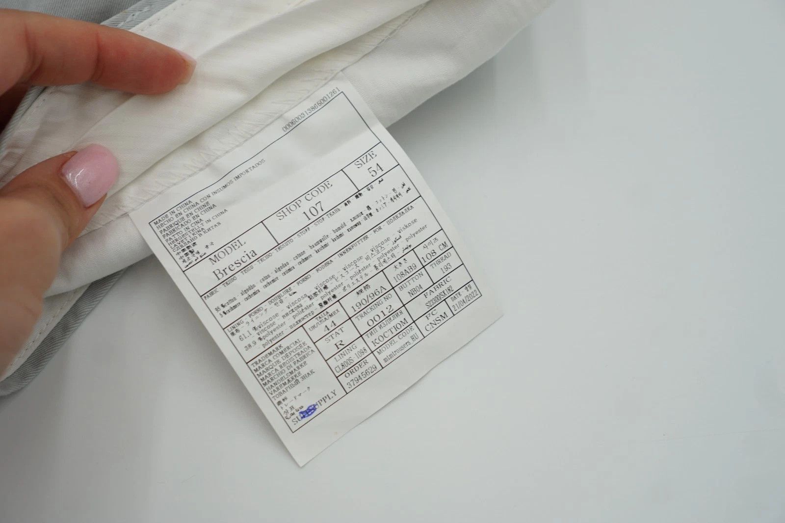 Suitsupply Men Suitsupply Pants Cotton & Cashmere Brescia Grey UK/US44 Size 44R - 5 Thumbnail