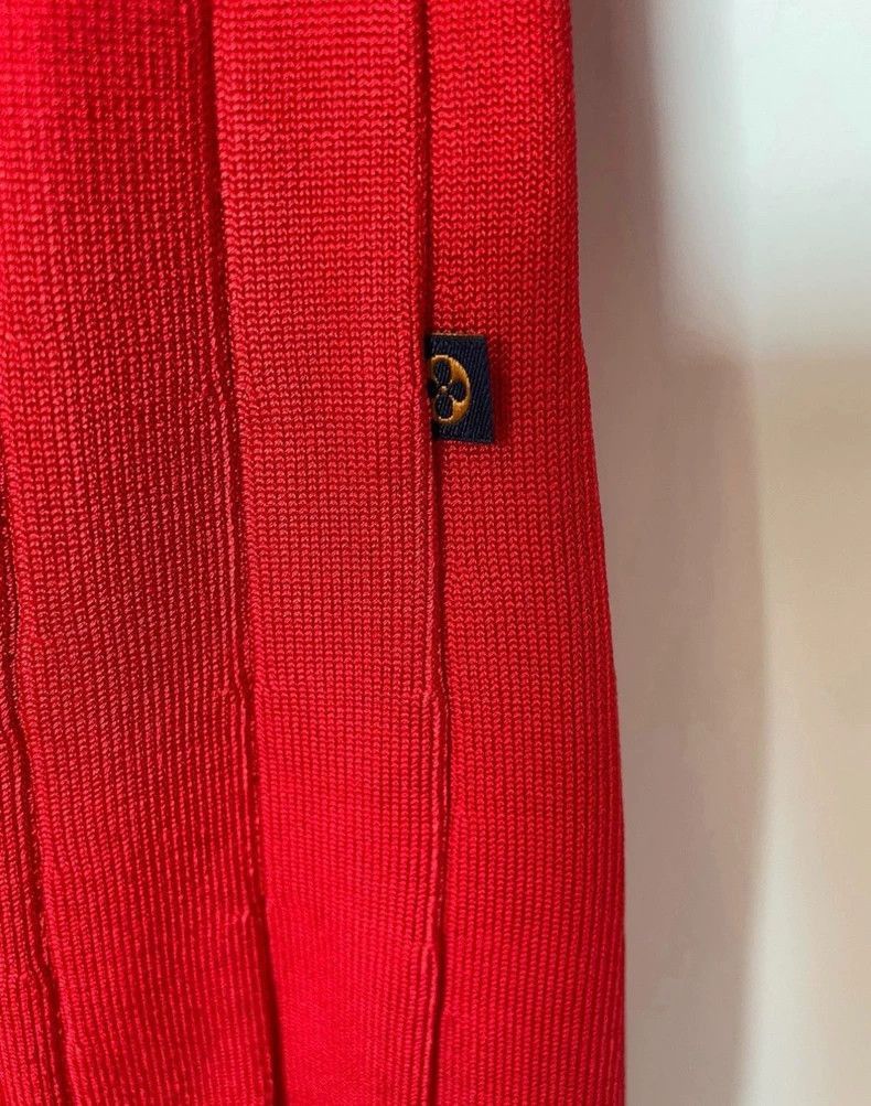 Louis Vuitton Red Long Sleeve Sweater Dress-2506 Size XS / US 0-2 / IT 36-38 - 2 Thumbnail
