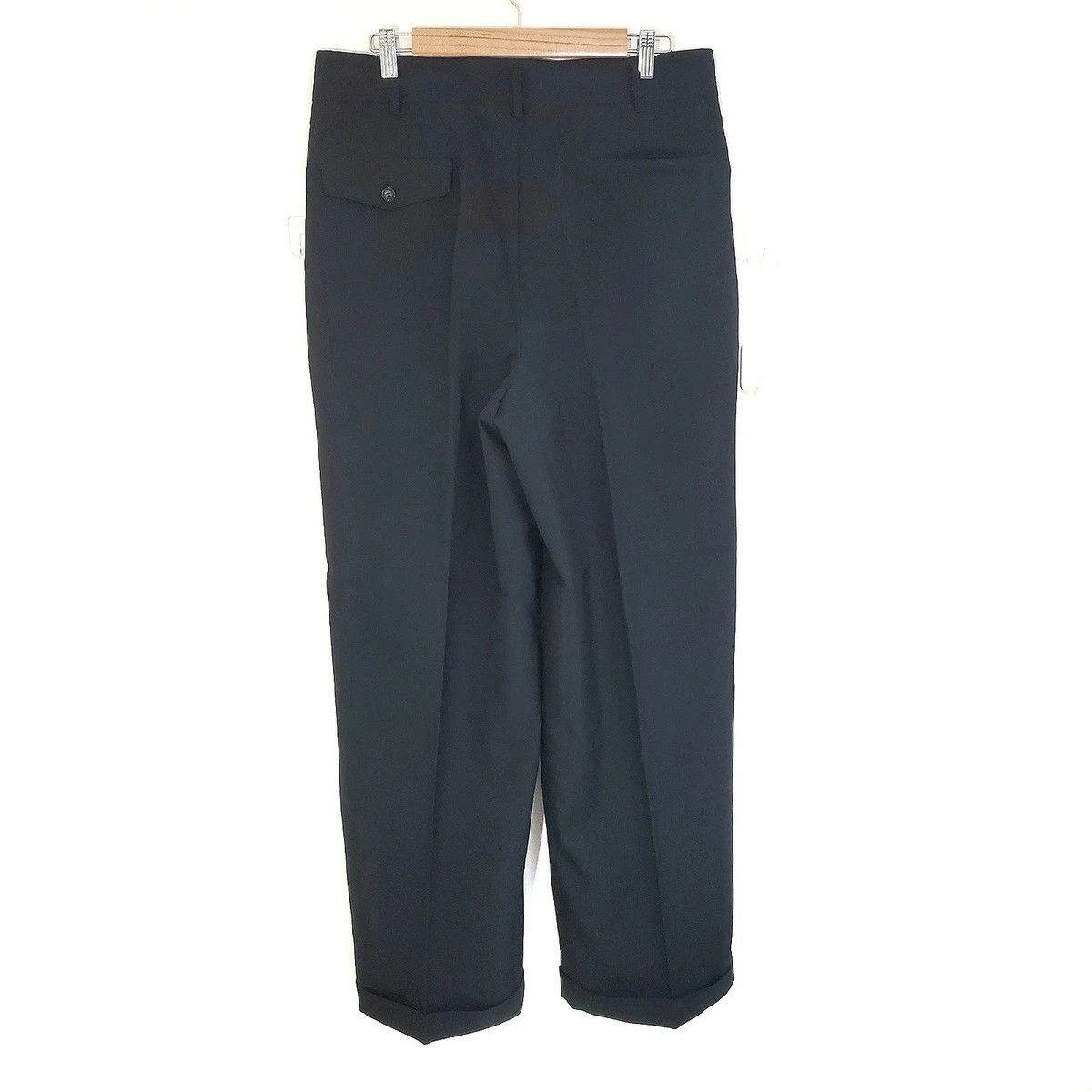 Comme des Garcons Homme Casual Pants full length plain zipper 2 tucks wool Black Size US 31 - 2 Thumbnail