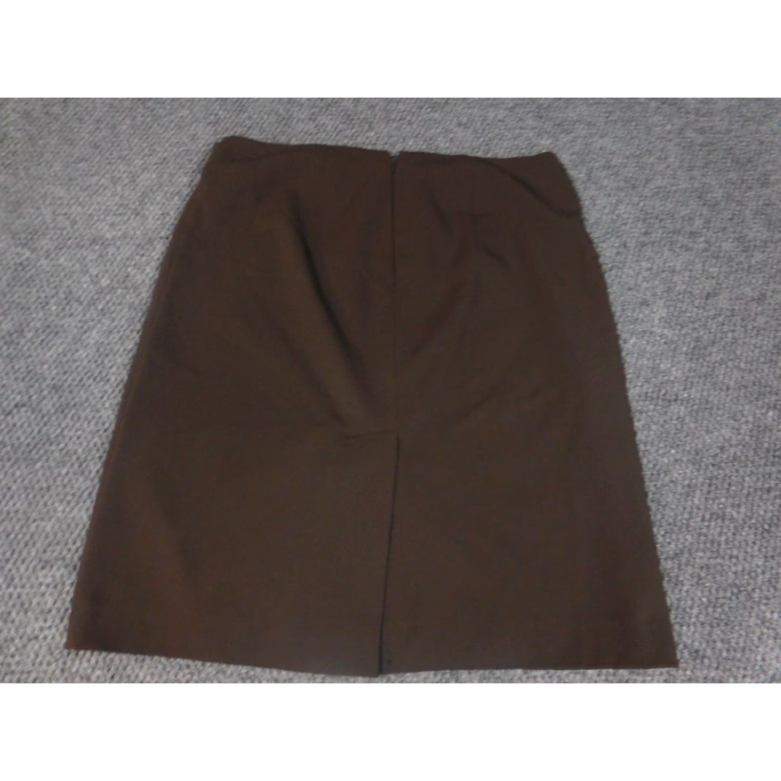 Apt. 9 Apt 9 Skirt Womens Knee Length A-Line Brown 10 Zip Lined Ruffle Knit Polyester Regular Rise Mid Block Pattern Solid Casual Vintage No Women/Skirt Size 32" / US 10 / IT 46 - 7 Thumbnail