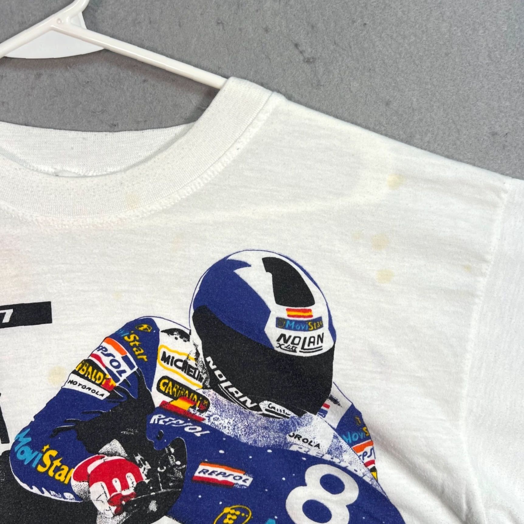 Vintage VINTAGE 1997 MotoGP Jerez España Checa Criville T-Shirt Men Medium White Sports Fans Europe Size US M / EU 48-50 / 2 - 6 Thumbnail