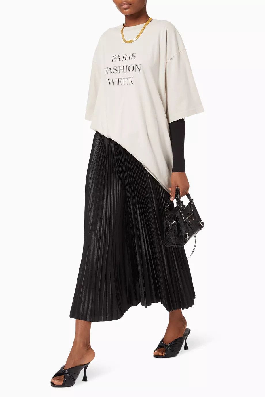 Balenciaga o1y0625 Pleated Midi Skirt in Black Size 30" / US 8 / IT 44 - 4 Thumbnail