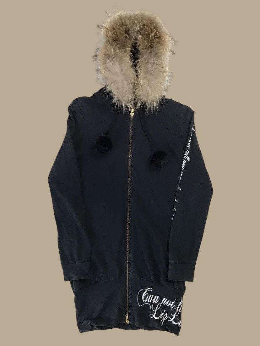 Japanese Brand LGB Le Grande Bleu style black fur parka hoodie