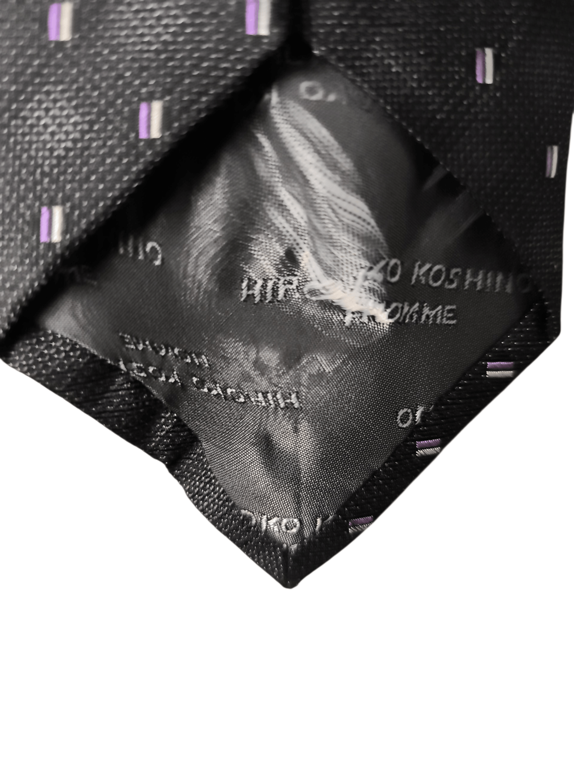 Hiroko Koshino Homme Vintage Hiroko Koshino Homme Woven Jacquard Pin Dot Silk Tie Size ONE SIZE - 5 Thumbnail