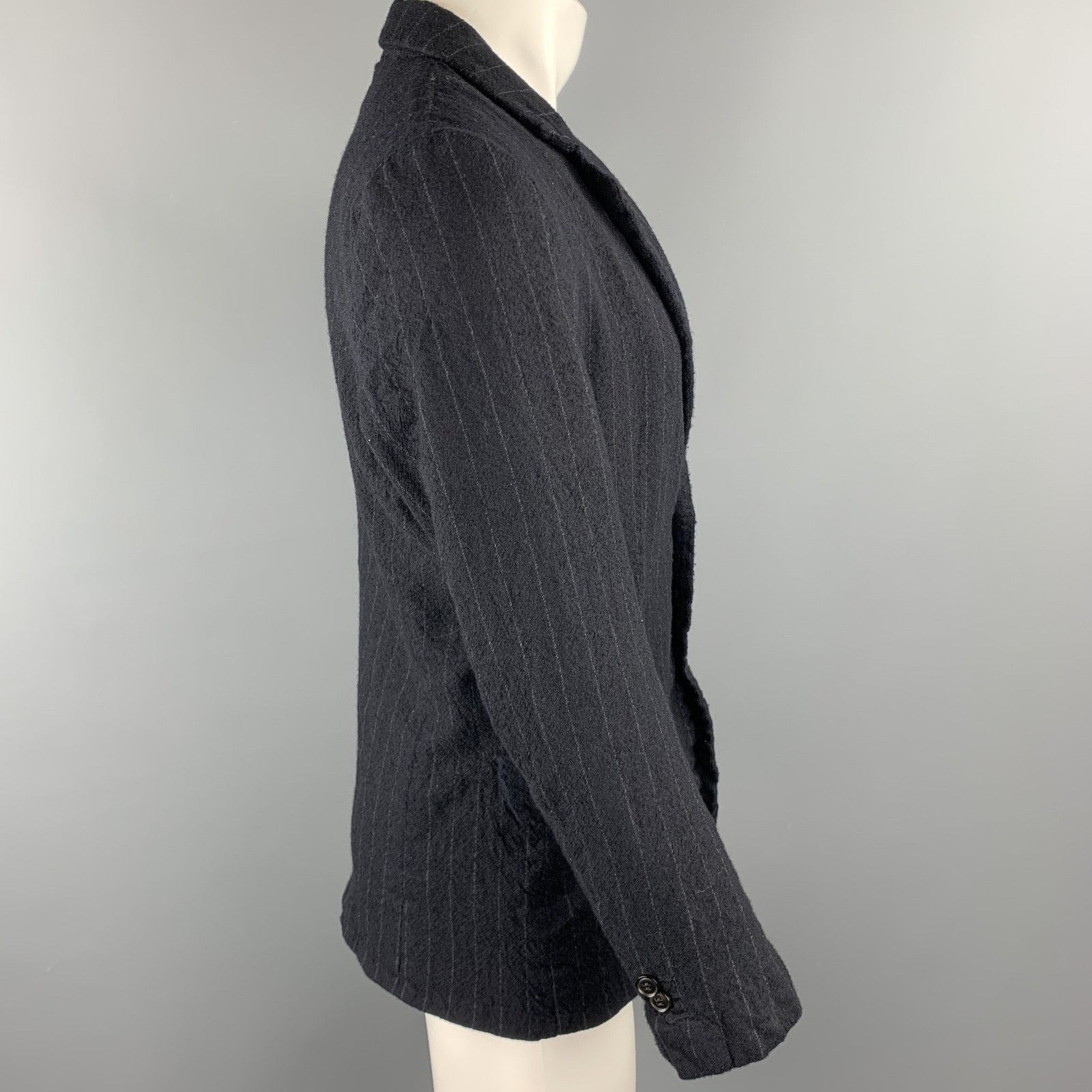 08sircus 08SIRCUS Size 38 Navy Chalkstripe Wool Notch Lapel Jacket Size US S / EU 44-46 / 1 - 3 Thumbnail
