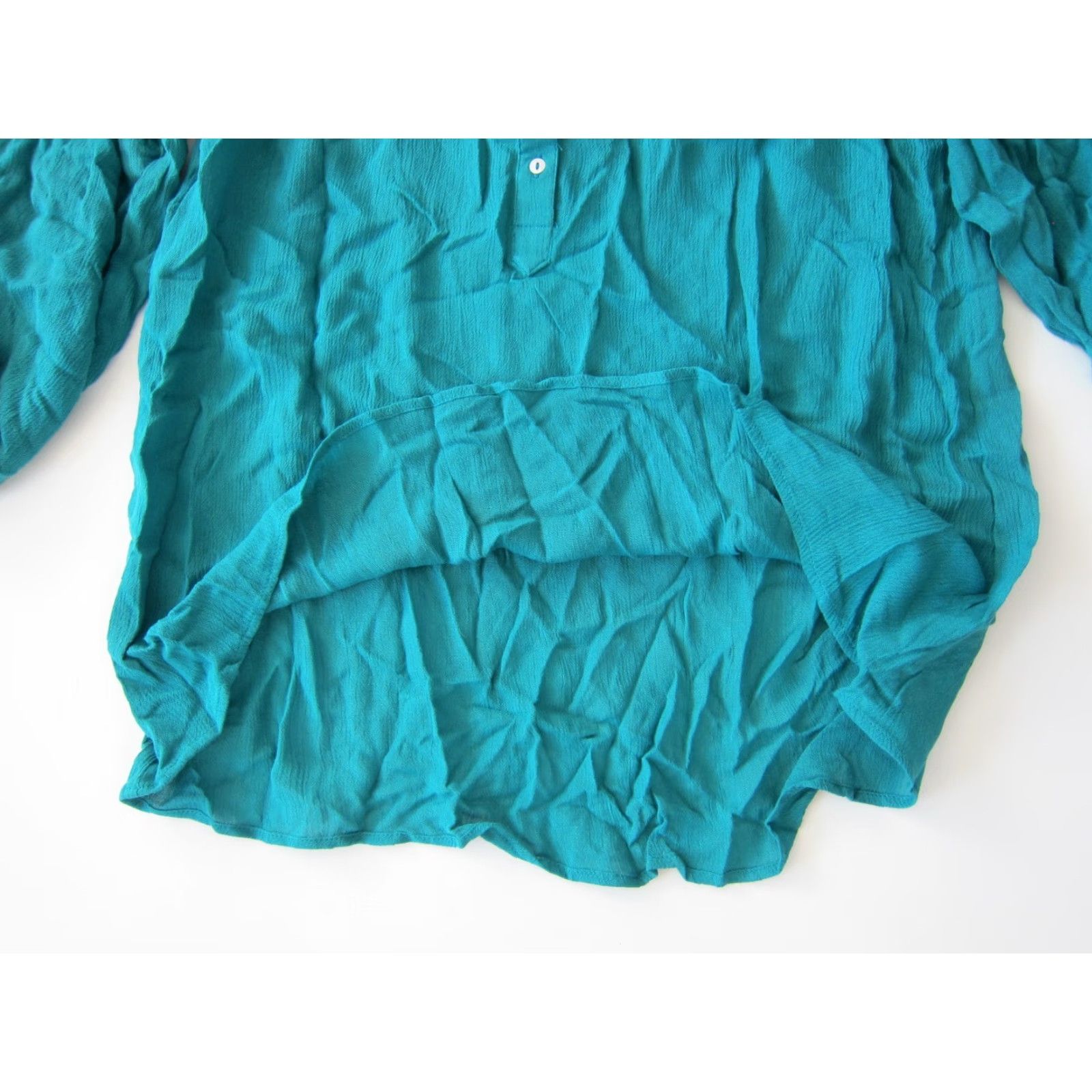 Vintage NWT Papillon 100% Rayon Green 3/4 Sleeve Boho Tunic Blouse Small Shirt Women XS S Size S / US 4 / IT 40 - 5 Thumbnail