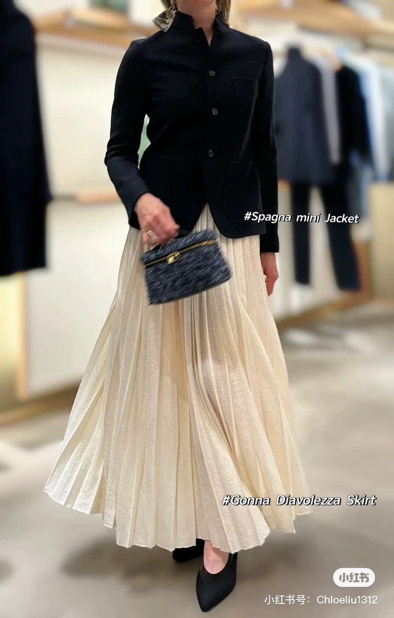 Loro Piana LORO PIANA sizeM Tulle cotton wool pleated half skirt Size 30" / US 8 / IT 44 - 1 Thumbnail