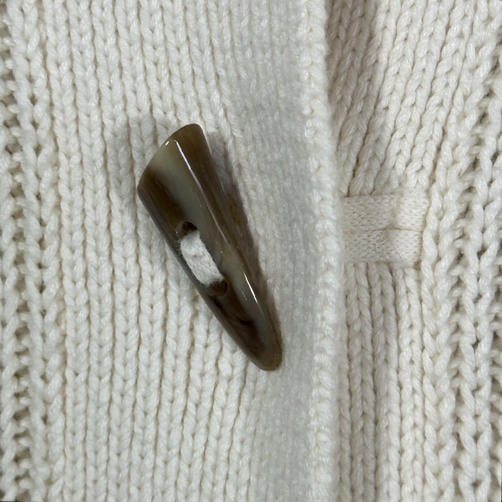 Talbots Talbots Sweater Cardigan Womens S Ivory Cotton Blend Mock Neck Button Toggle Knit Size S / US 4 / IT 40 - 4 Thumbnail