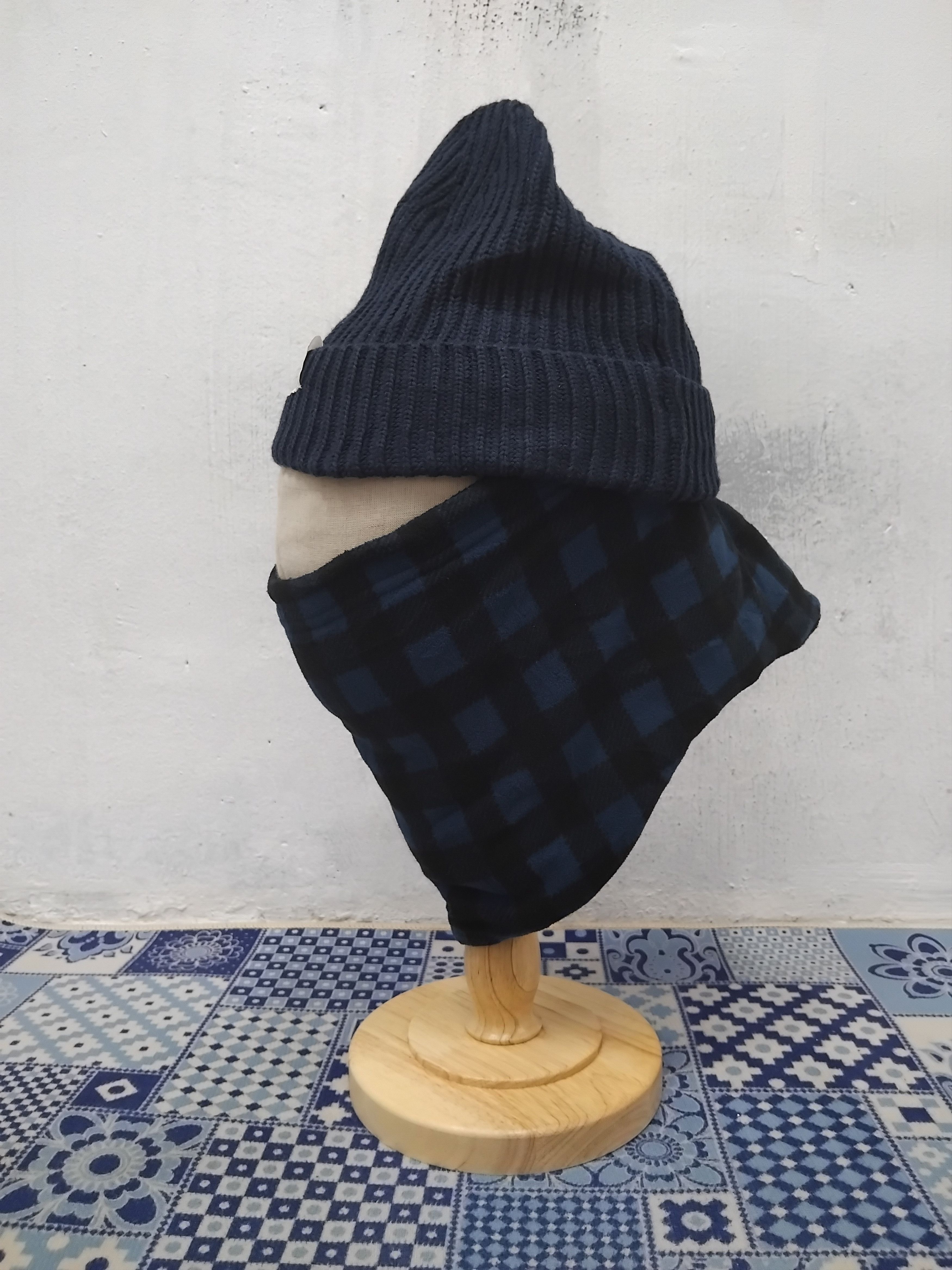 Japanese Brand Uniqlo checkered blue head mask Size ONE SIZE - 7 Thumbnail