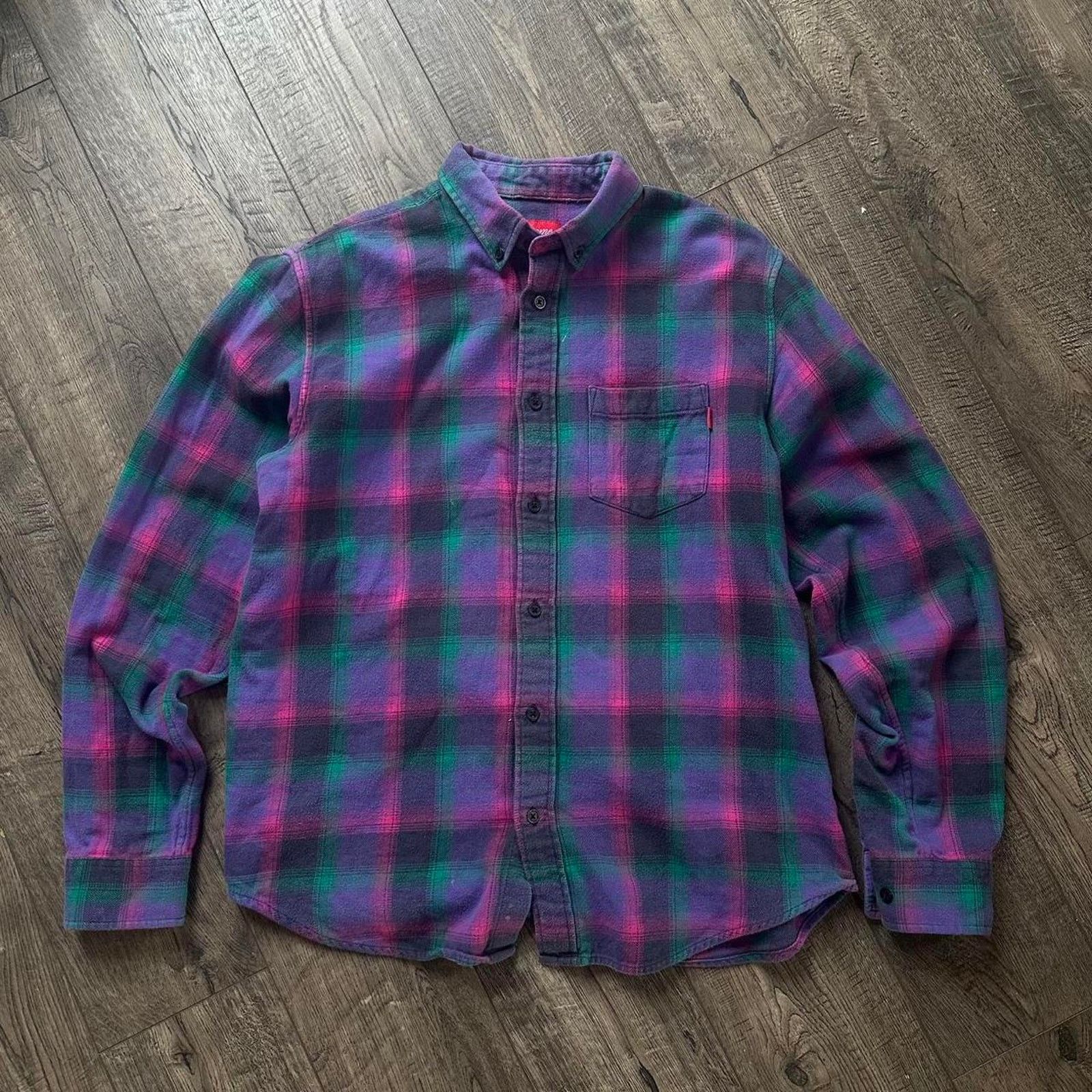 Supreme SS18 Supreme Pink Plaid Flannel Longsleeve Button Up Shirt Size US M / EU 48-50 / 2 - 1 Thumbnail