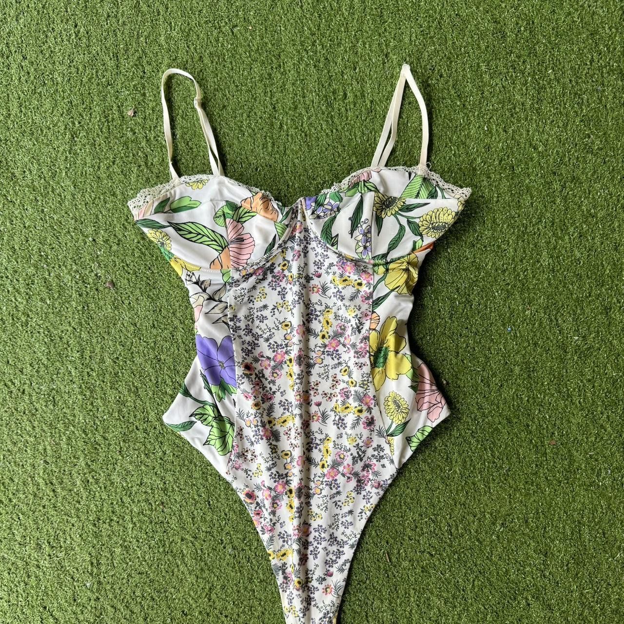 Designer AFRM Women's Multi and White Bodysuit Size ONE SIZE - 1 Thumbnail
