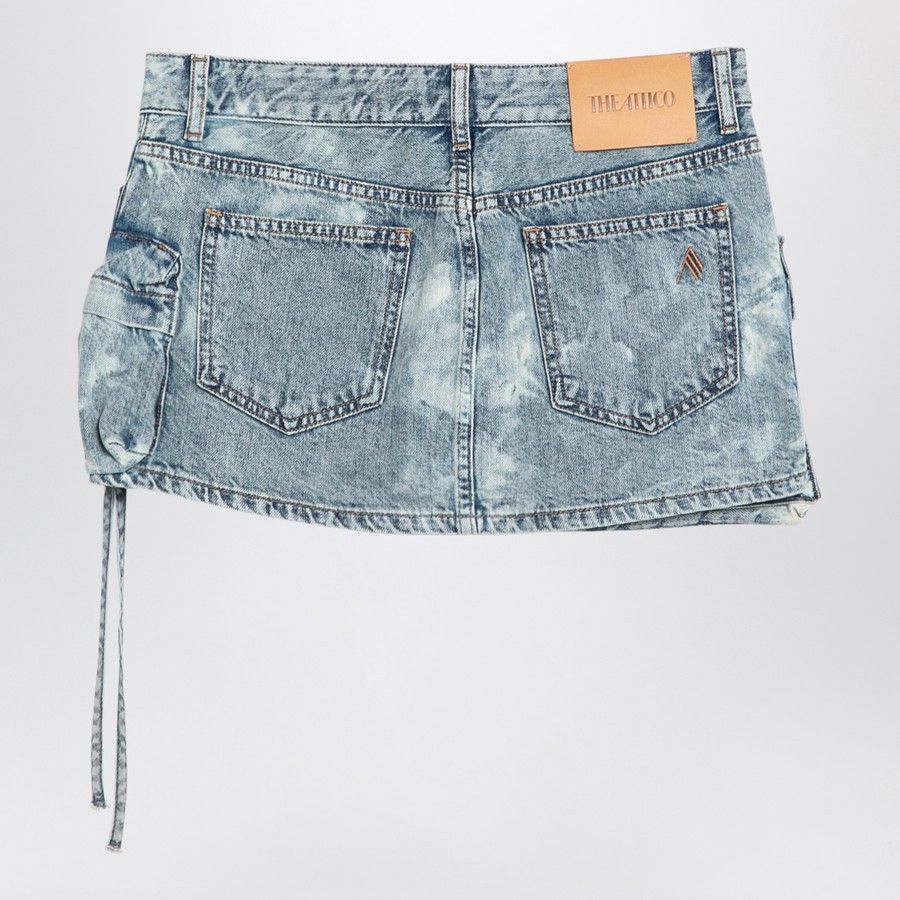 The Attico o1d2blof1024 Mini Skirt In Light Blue Size 26" / US 2 / IT 38 - 2 Thumbnail