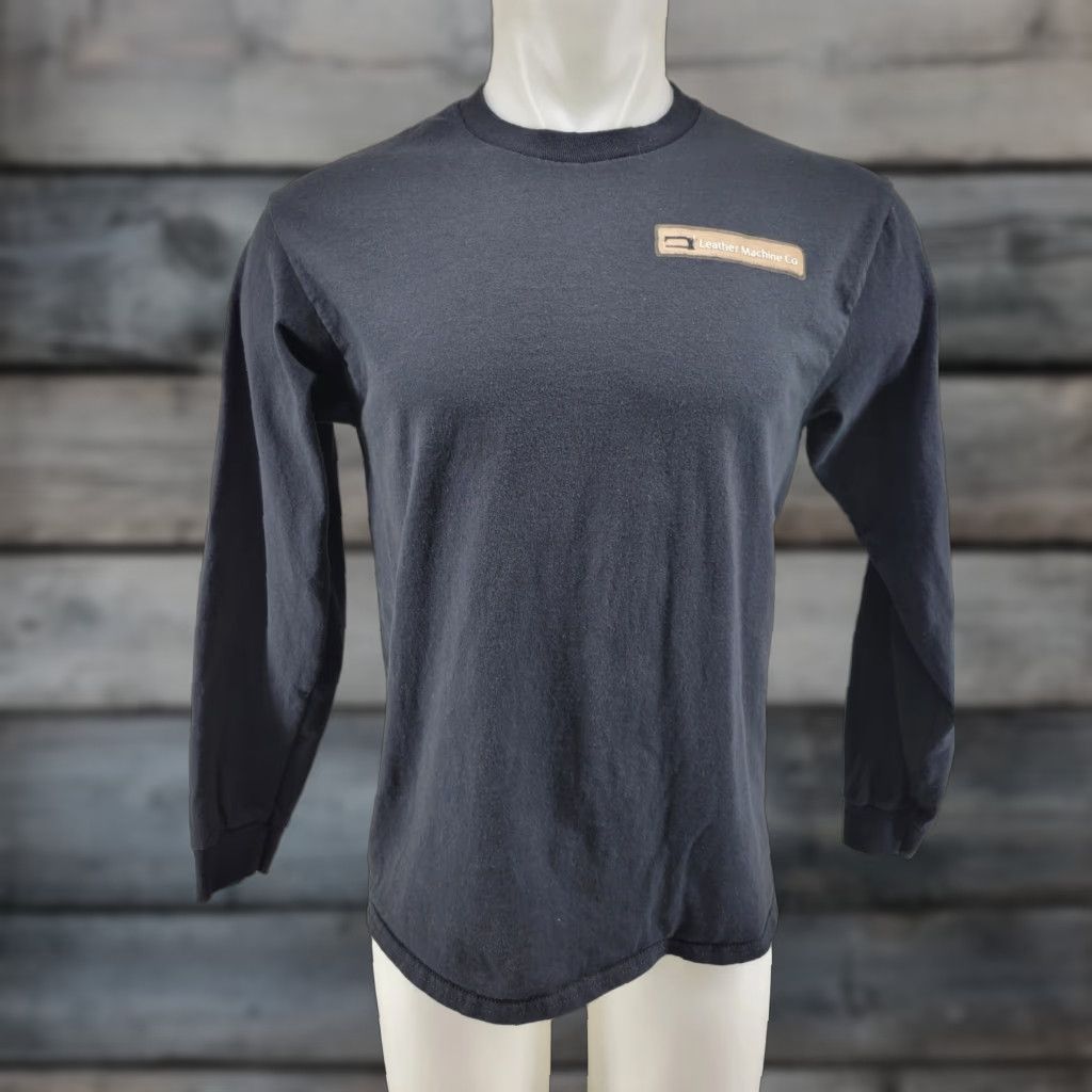Gildan VINTAGE Leather Machine Company Cotton Long Sleeve Graphic Black Shirt Size Medium Size US M / EU 48-50 / 2 - 1 Thumbnail