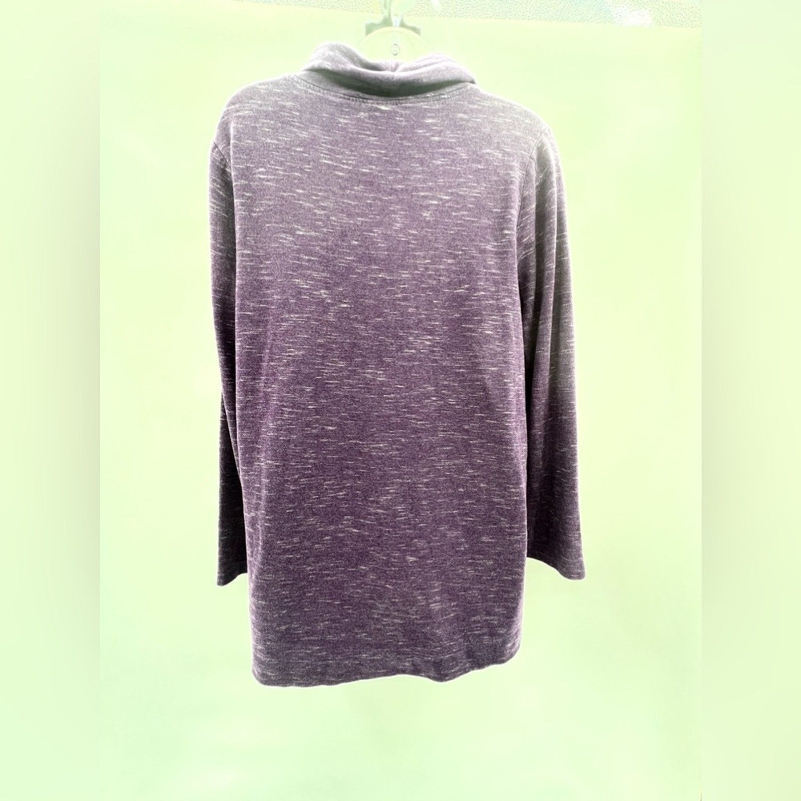 Chicos Chico's Purple Top Long Sleeve Sweatshirt Cowl Neck Size M / US 6-8 / IT 42-44 - 7 Thumbnail