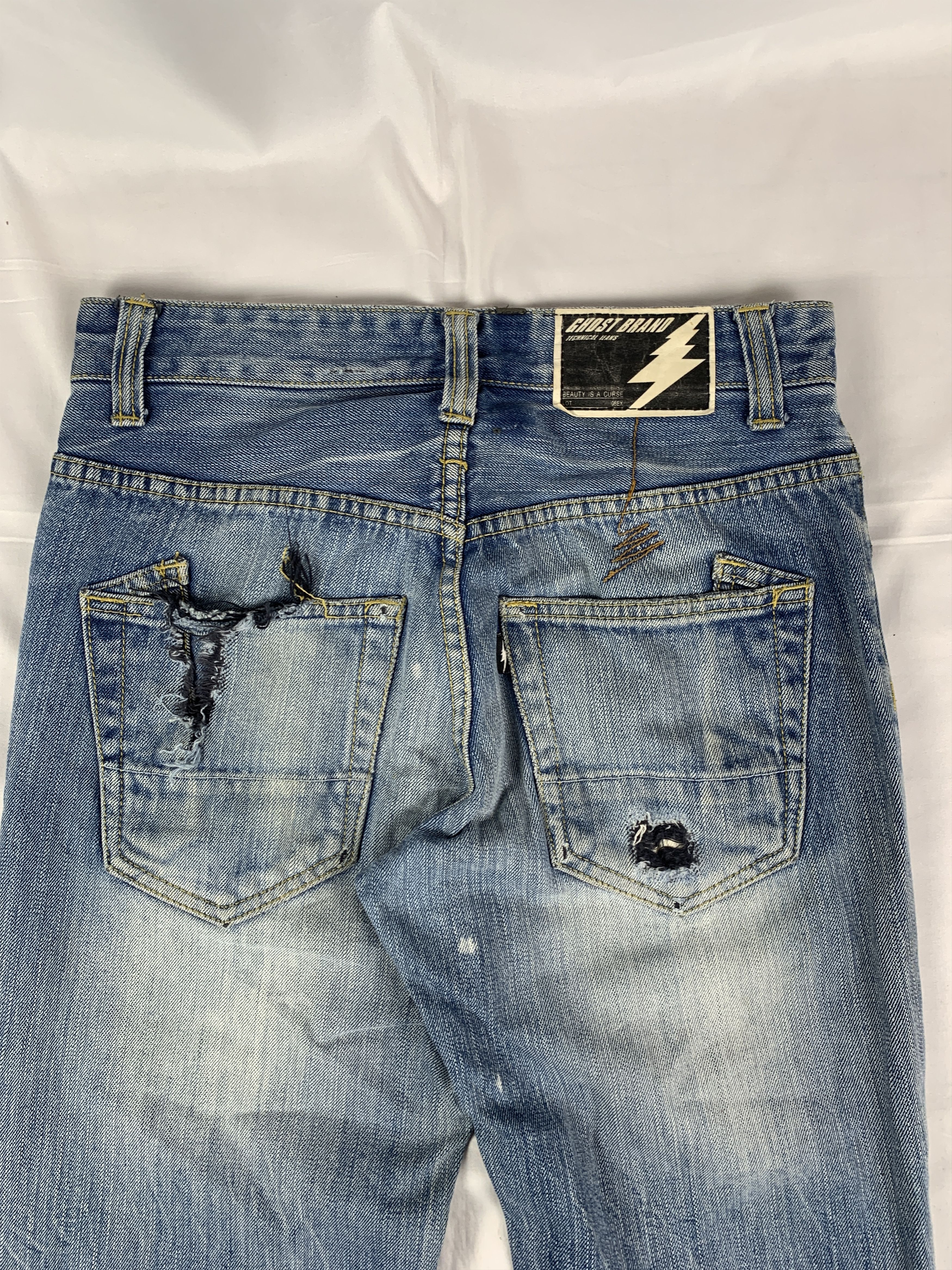 Japanese Brand Ghost Brand Ripped Biker Straight Jeans (28) Size 28" / US 6 / IT 42 - 10 Thumbnail