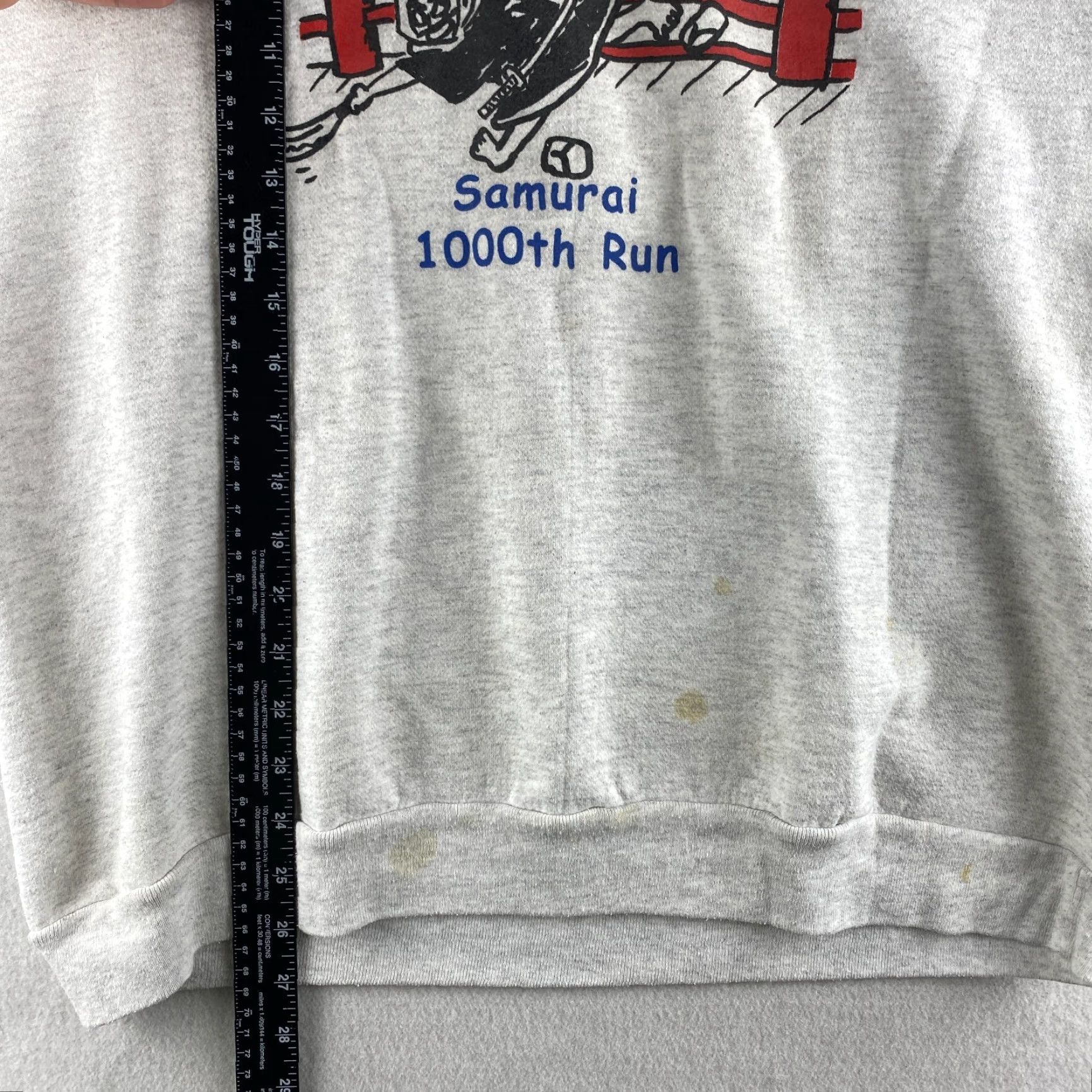 Vintage VINTAGE Cal Cru Sweater Mens Large Gray 90s USA Made Double Side Samurai Run Crew Neck Pullover Size US L / EU 52-54 / 3 - 6 Thumbnail