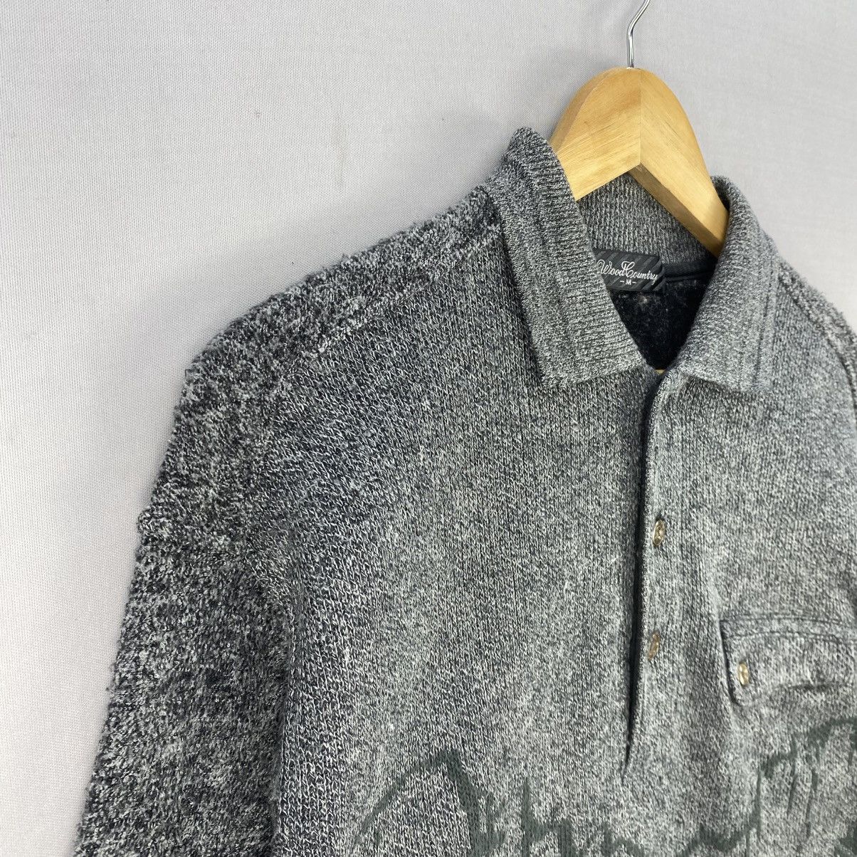 Japanese Brand Vintage Wood Country Knit Sweater | Cowboy Mountain Scene Size US M / EU 48-50 / 2 - 2 Thumbnail