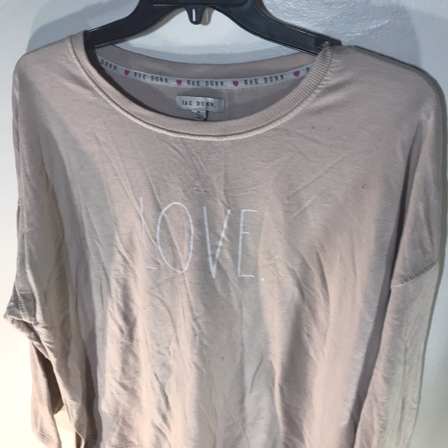 Vintage Rae Dunn Lt Peach Love Hi/Lo Sweatshirt Womens Size 2X Size XXL / US 16-18 / IT 52-54 - 2 Thumbnail