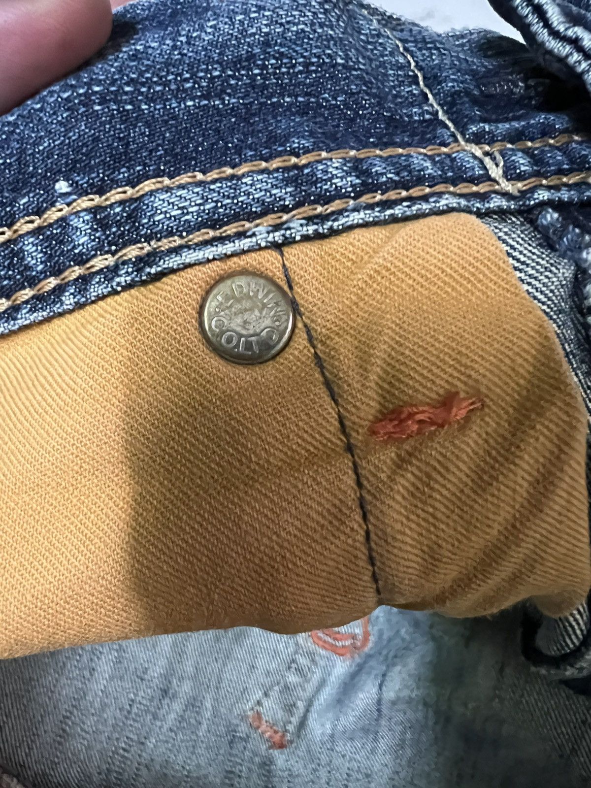 14th Addiction × Edwin × If Six Was Nine 💥Baggy💥Vintage Edwin E-Function Washed Distress Jean Size US 34 / EU 50 - 19 Thumbnail