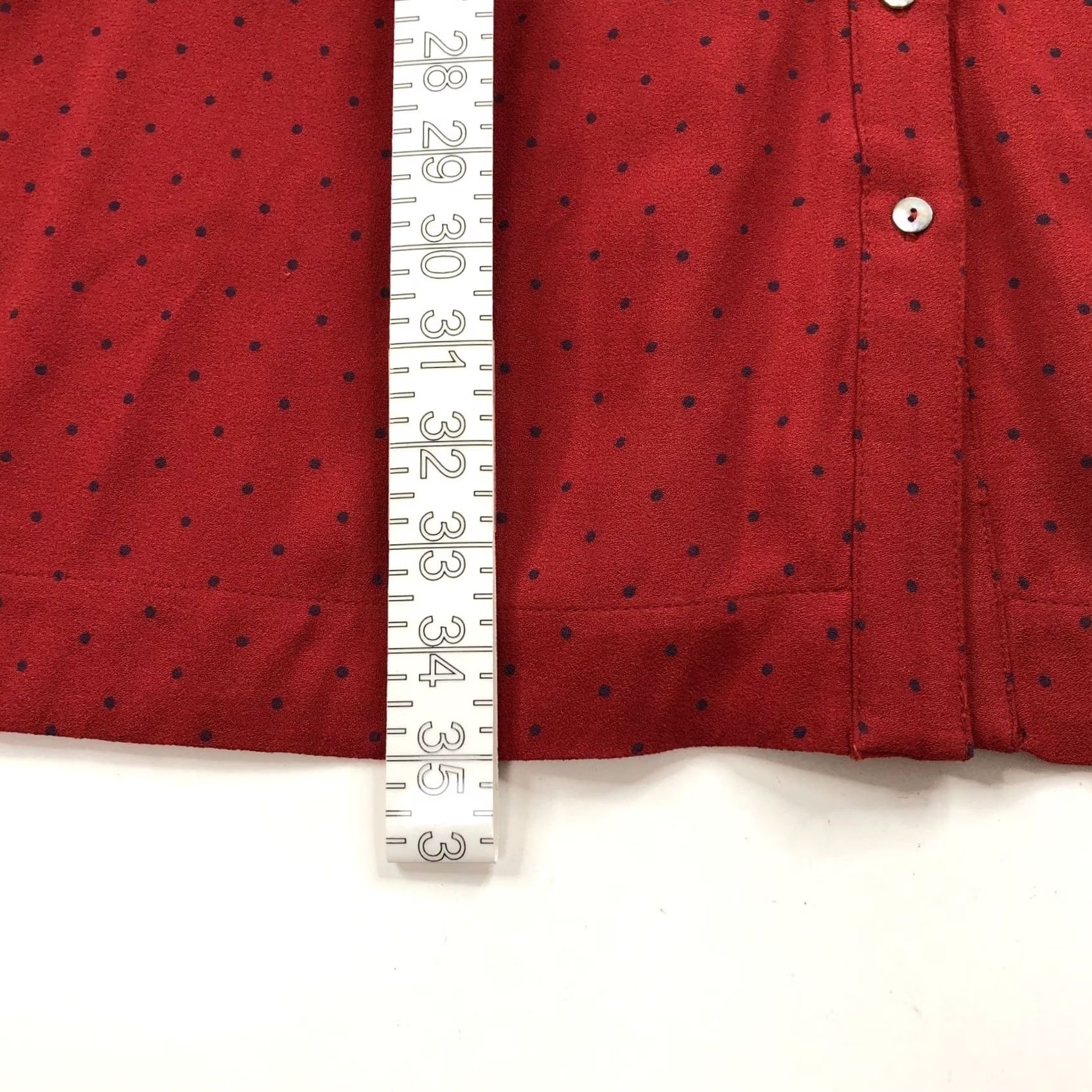 Free People Free People Tunic Shirt Long Sleeve Button Polka Dot Red Women's Large Viscose Rayon Modern Classic Size L / US 10 / IT 46 - 5 Thumbnail