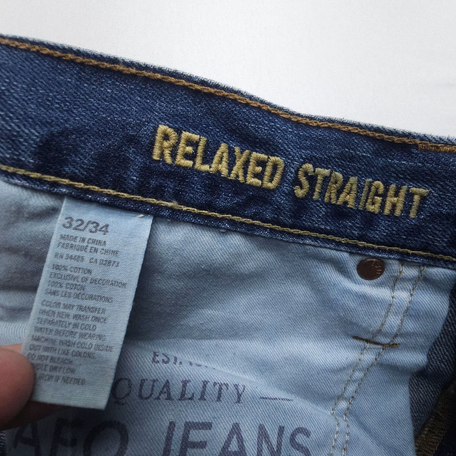 American Eagle Outfitters VINTAGE American Eagle Outfitters Jeans Mens 32 x 34 Relaxed Straight Denim Dark Wash Blue 5-Pocket Design Solid Variety Size US 32 / EU 48 - 3 Thumbnail