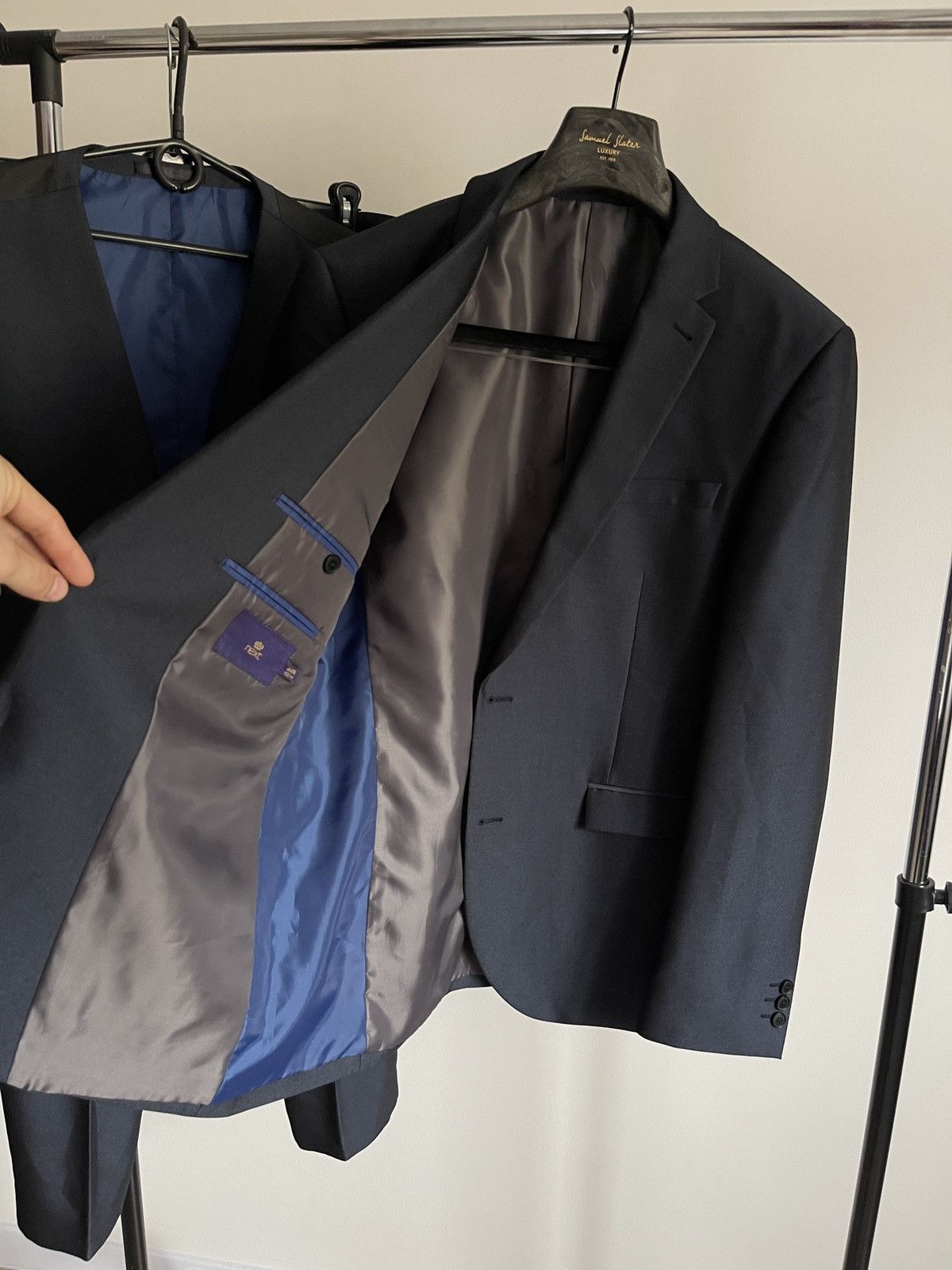 NEXT Classic suit next 44R blazer trousers vest gray dark blue Size 44R - 7 Thumbnail