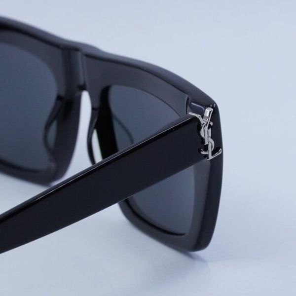 Saint Laurent Paris Saint Laurent SLM131 001 Sunglasses Black Rectangle Frame Size ONE SIZE - 8 Thumbnail