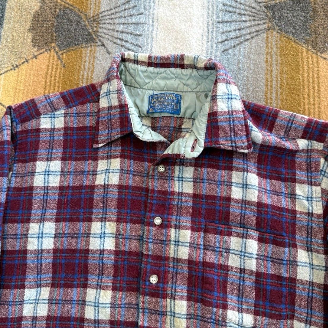 Pendleton VINTAGE Pendleton Wool Button Up Shirt L Size Plaid 80s Red Men Casual 90s Size US L / EU 52-54 / 3 - 4 Thumbnail