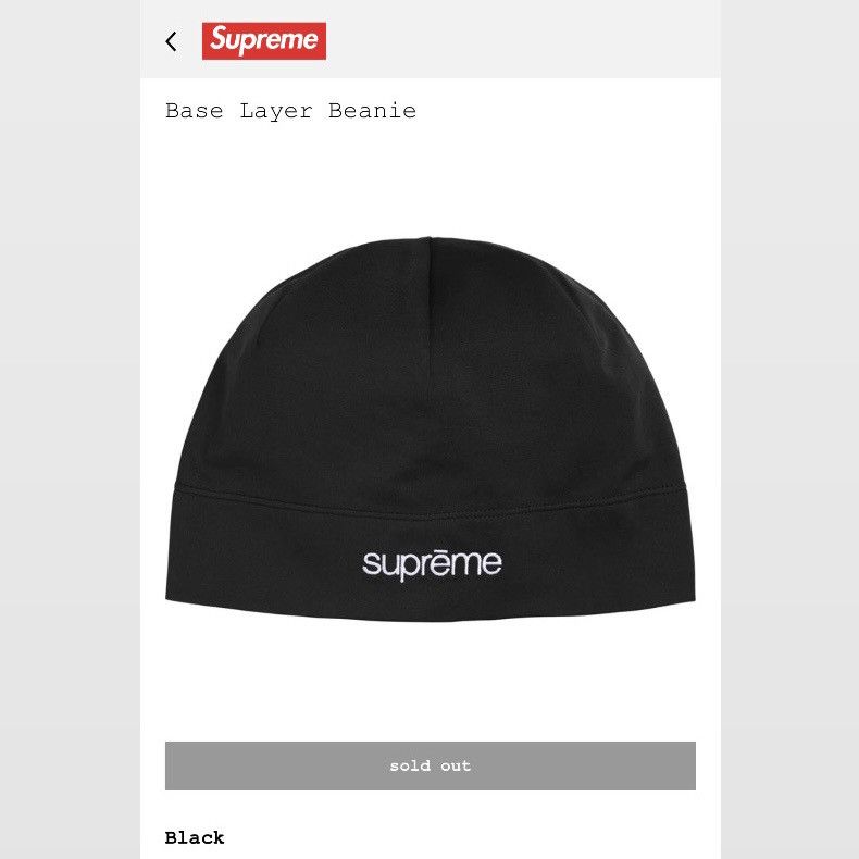 Supreme Supreme Base Layer Beanie Black | Grailed