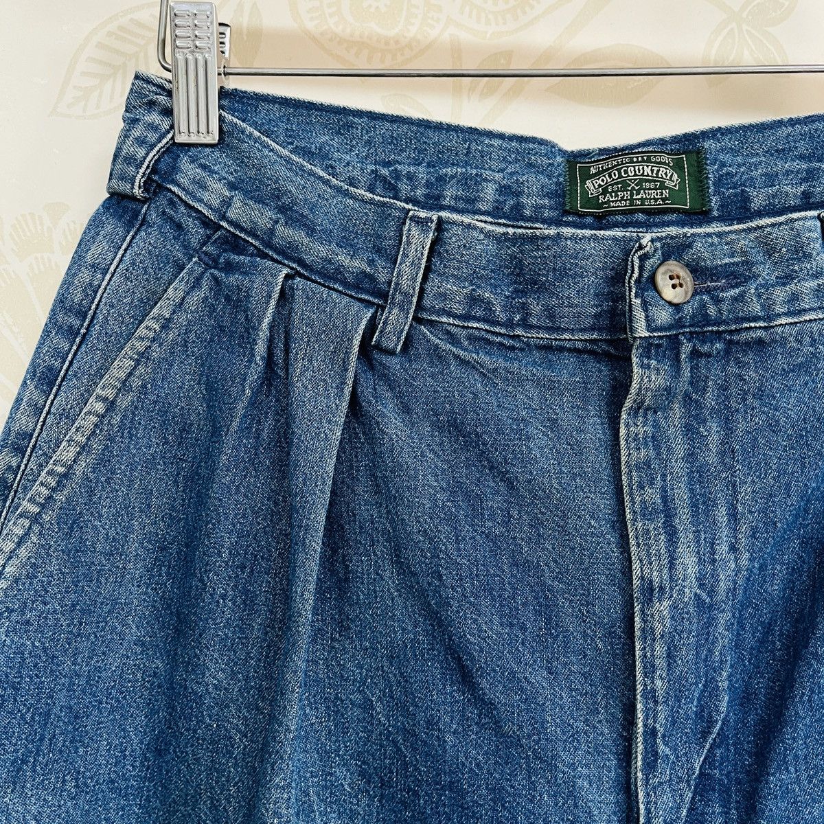 Polo Ralph Lauren × Ralph Lauren × Vintage Vintage 1980s Ralph Lauren Polo Country Denim Baggy Pants Size US 31 - 5 Thumbnail