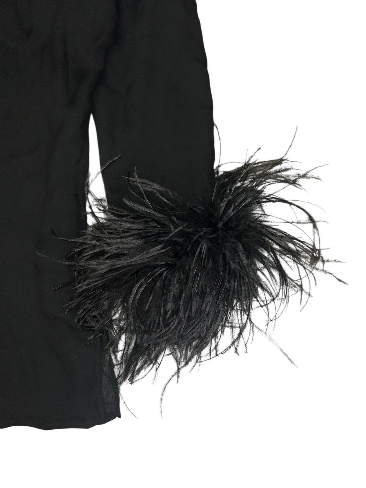 Prada S/S 17 Feather Trim Silk Top Size M / US 6-8 / IT 42-44 - 11 Thumbnail