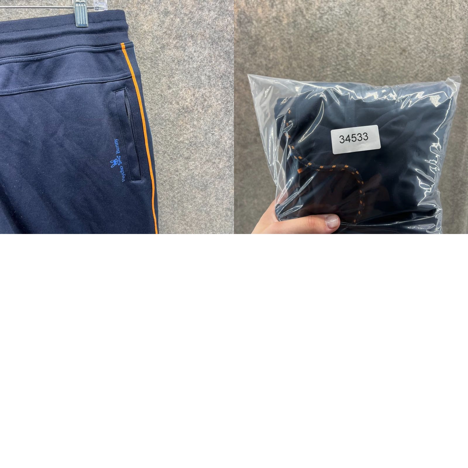 Psycho Bunny Psycho Bunny Pants Mens Large Navy Cotton Blend Joggers Sweatpants Logo Stripes Size US 33 - 9 Thumbnail