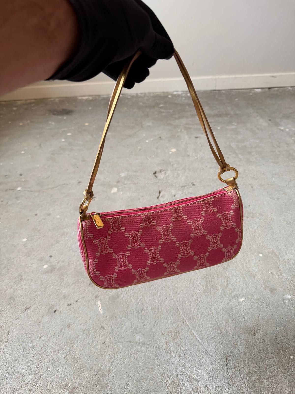 Celine Celine Macadam Denim Shoulder Bag Pink Size ONE SIZE - 5 Thumbnail