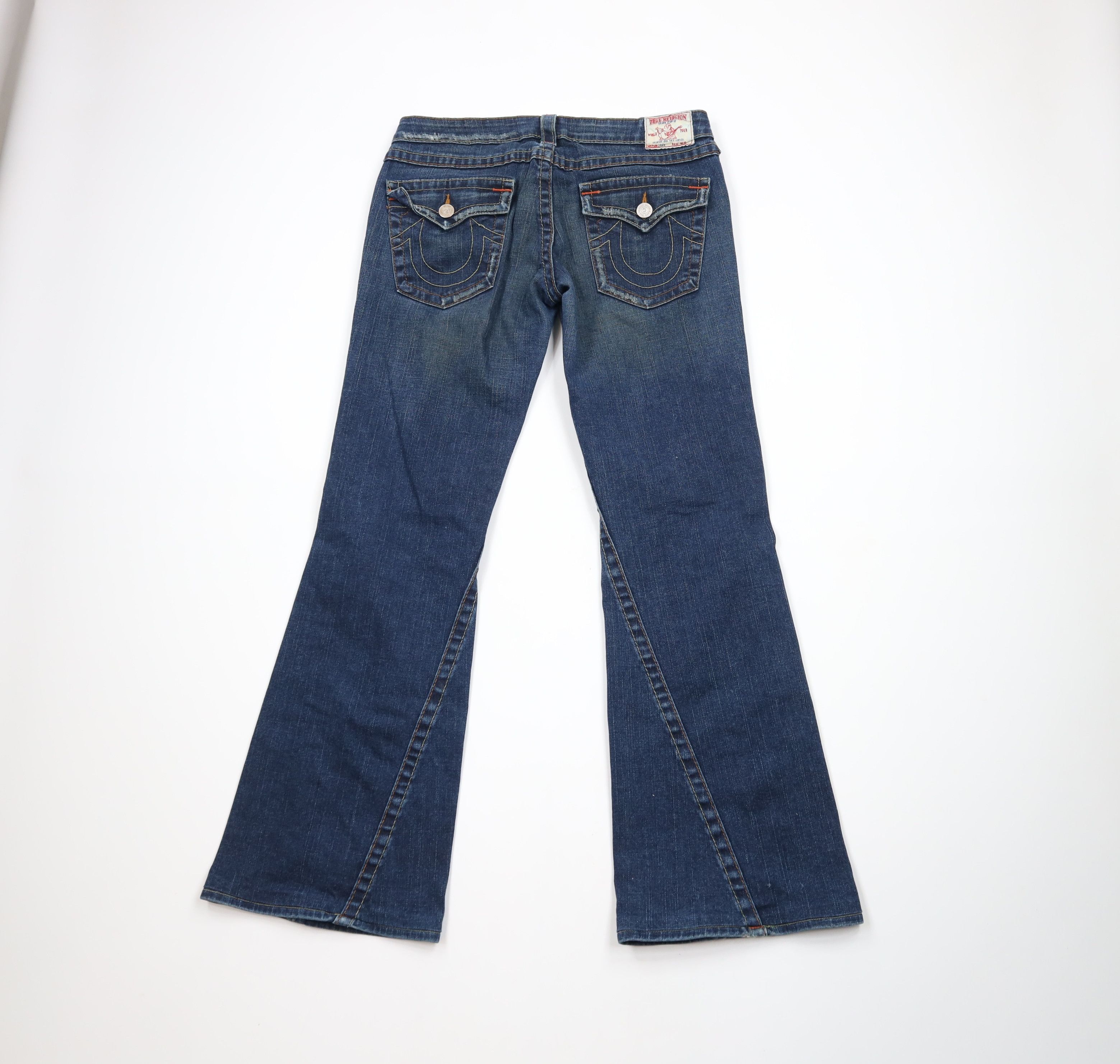True Religion × Vintage Vintage True Religion Joey Flared Wide Leg Jeans Blue USA Size 31" - 10 Thumbnail