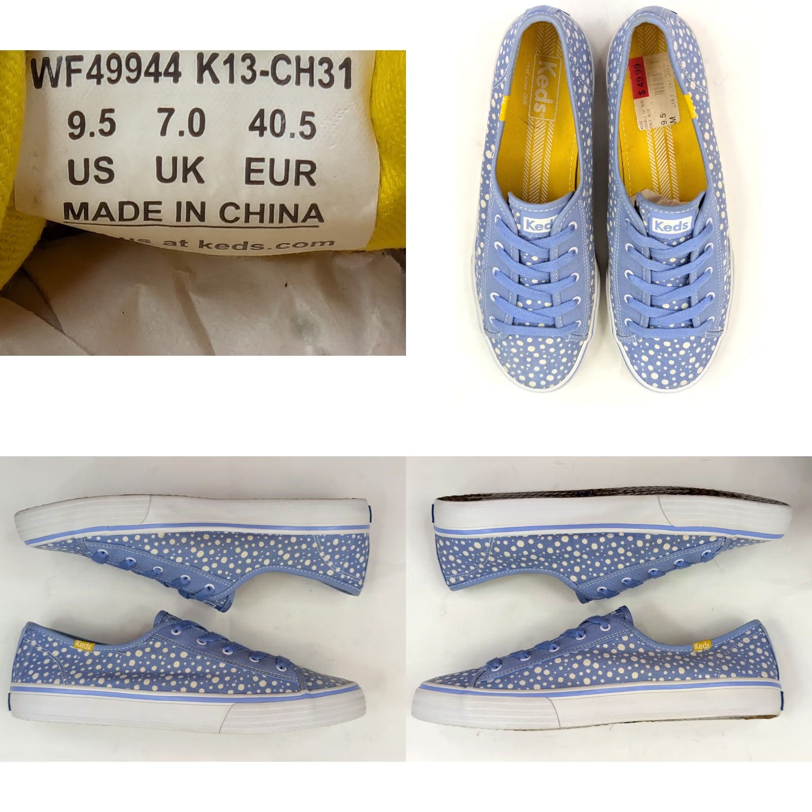 Keds Keds Double Up Bubble Blue Low Top Shoe Women 9.5 Canvas Dotted WF49944 Casual Sneaker Menstrual? Size L / US 10 / IT 46 - 8 Thumbnail