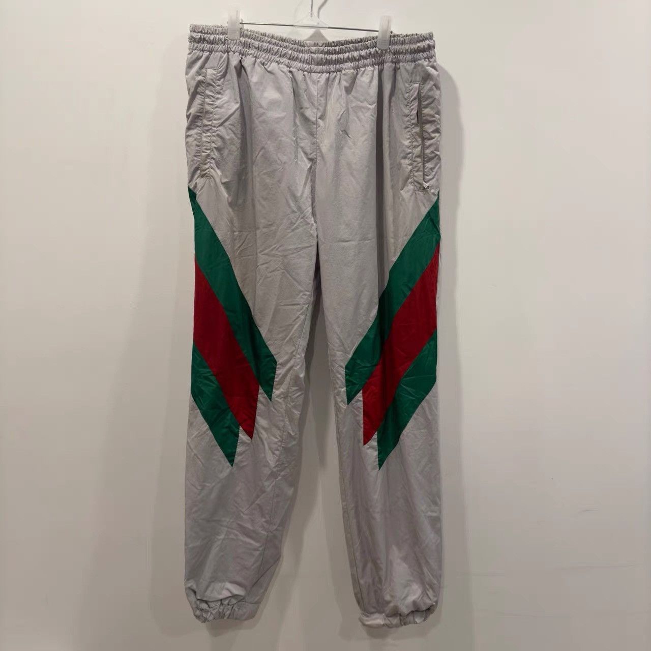 Gucci Gucci Silver Red-Green Stripe Sweatpants K28 Size US 37 - 1 Thumbnail
