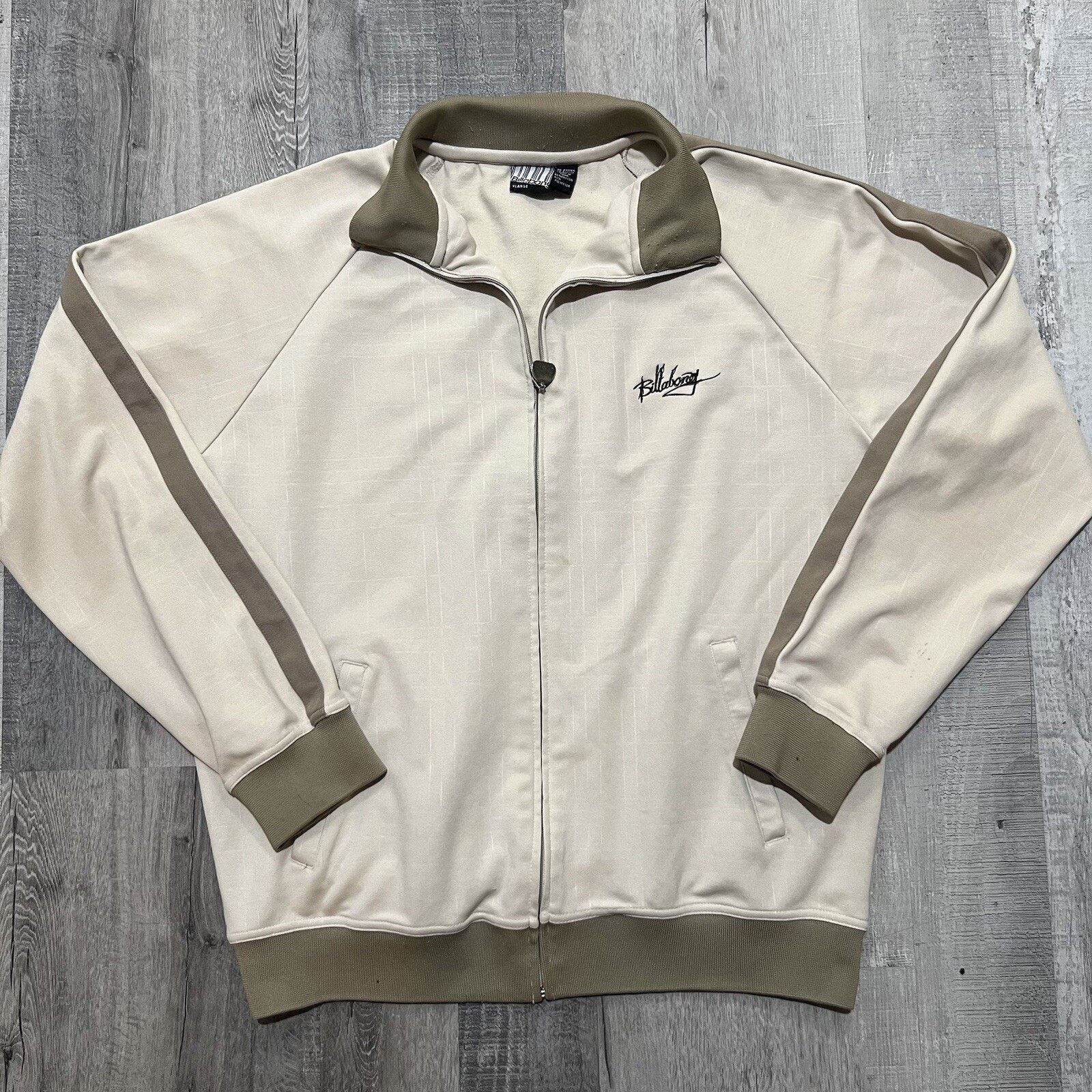 Billabong Billabong Track Jacket Beige Full Zip Striped Tonal Plaid Size US XL / EU 56 / 4 - 1 Thumbnail