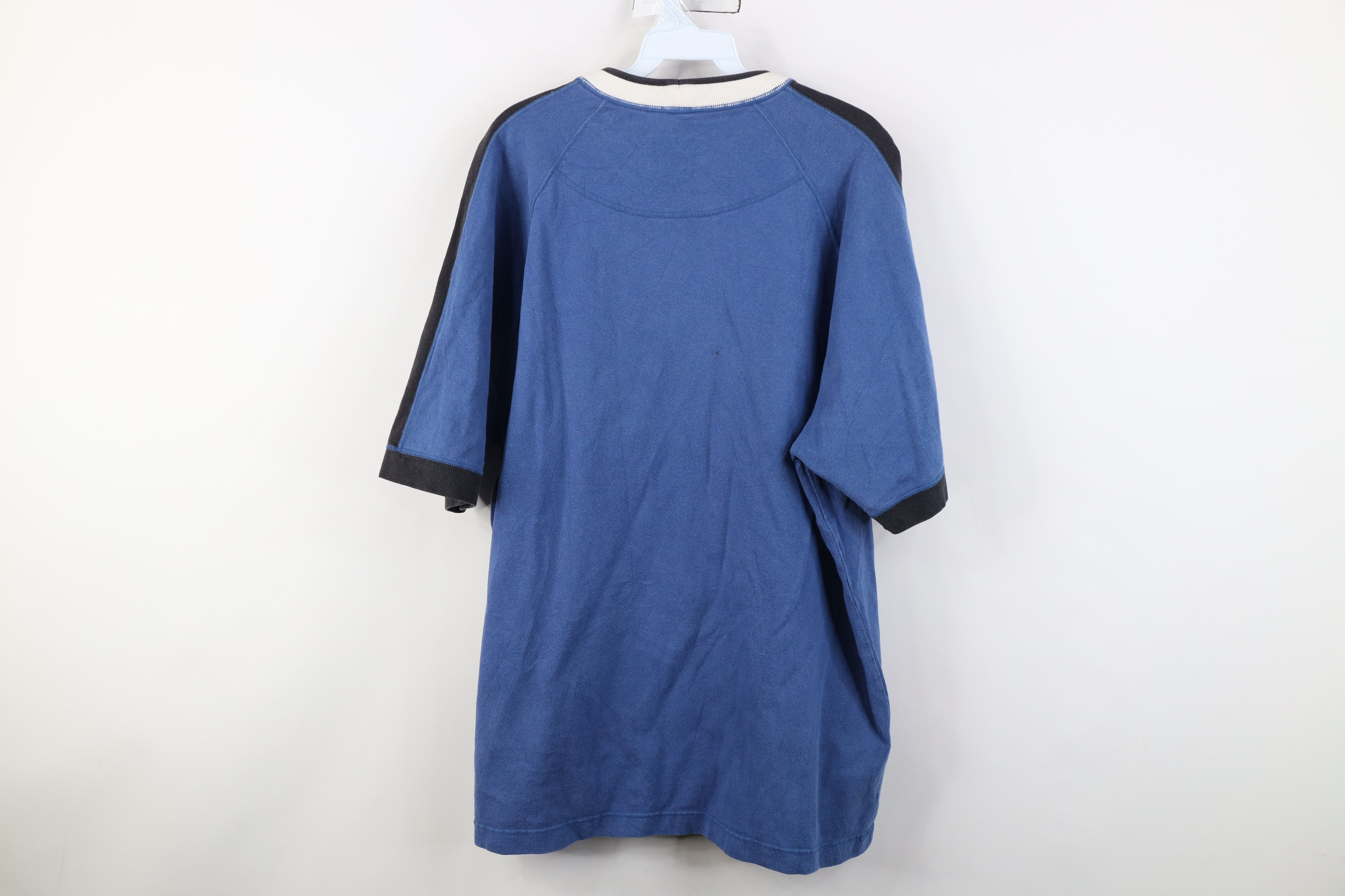 Nike Vintage 90s Nike Swoosh Heavy Knit Ringer T-Shirt Blue Size US L / EU 52-54 / 3 - 12 Thumbnail