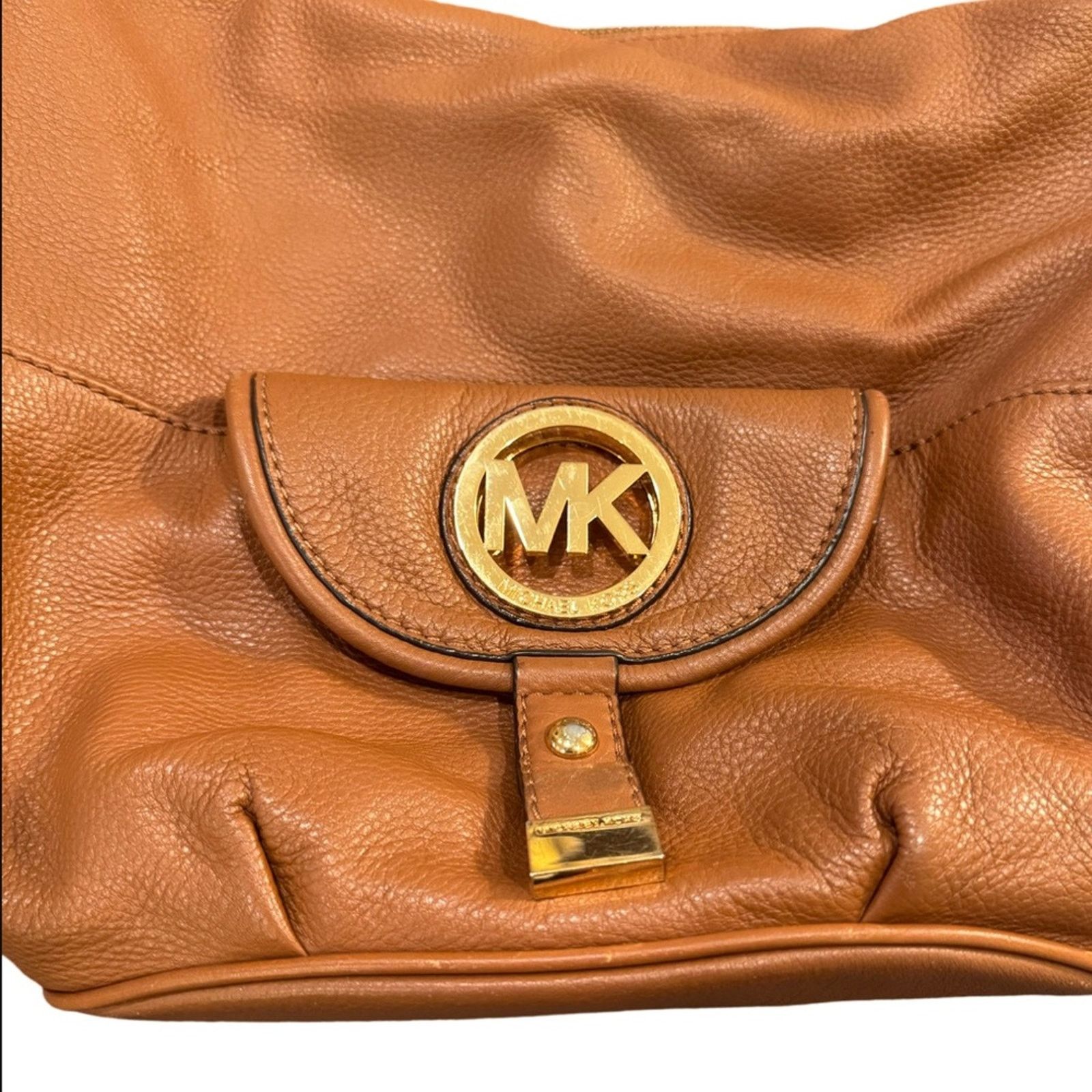 Michael Kors Michael Kors Fulton Large Pebbled Leather Shoulder Bag Brown Size ONE SIZE - 2 Thumbnail