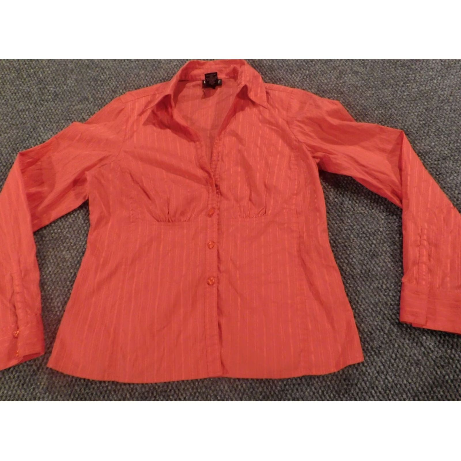 Vintage Rafaella Womens Button-Up Shirt 8 Pink Casual Long Sleeve Crew Neck Cotton Nylon Rayon Button-Up Regular Fit Size M / US 6-8 / IT 42-44 - 4 Thumbnail