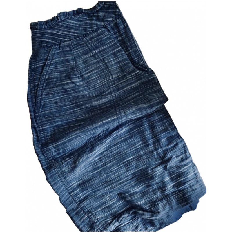 J CREW Light Navy Blue White Linen Playa Mini Skirt Casual 0