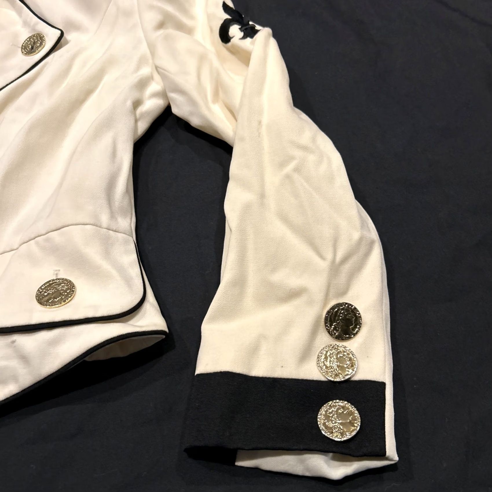 Vintage VINTAGE Entre Deux White Military Field Jacket Womens 6 Blazer A23 Size M / US 6-8 / IT 42-44 - 2 Thumbnail