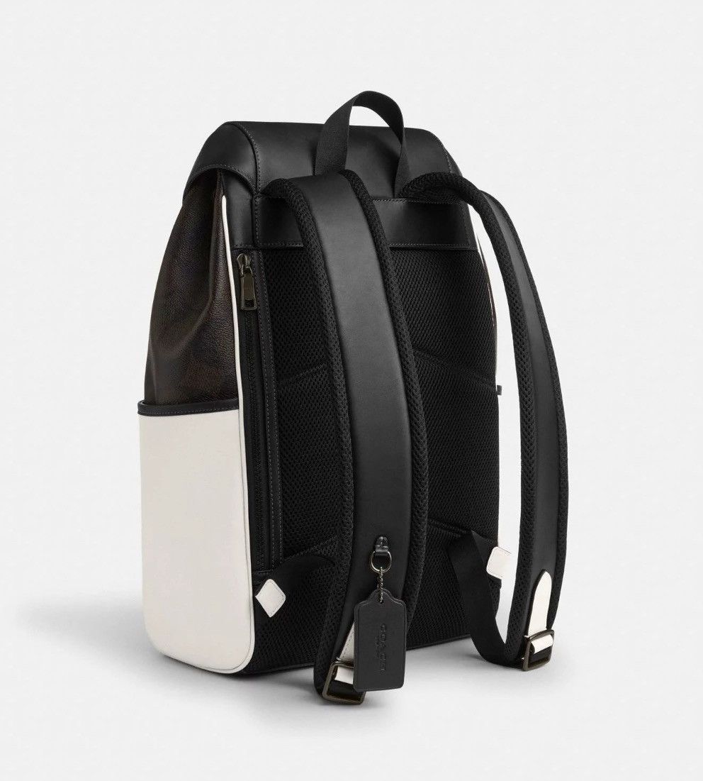 Coach NWT COACH Racer Backpack In Blocked Signature Canvas Size ONE SIZE - 3 Thumbnail