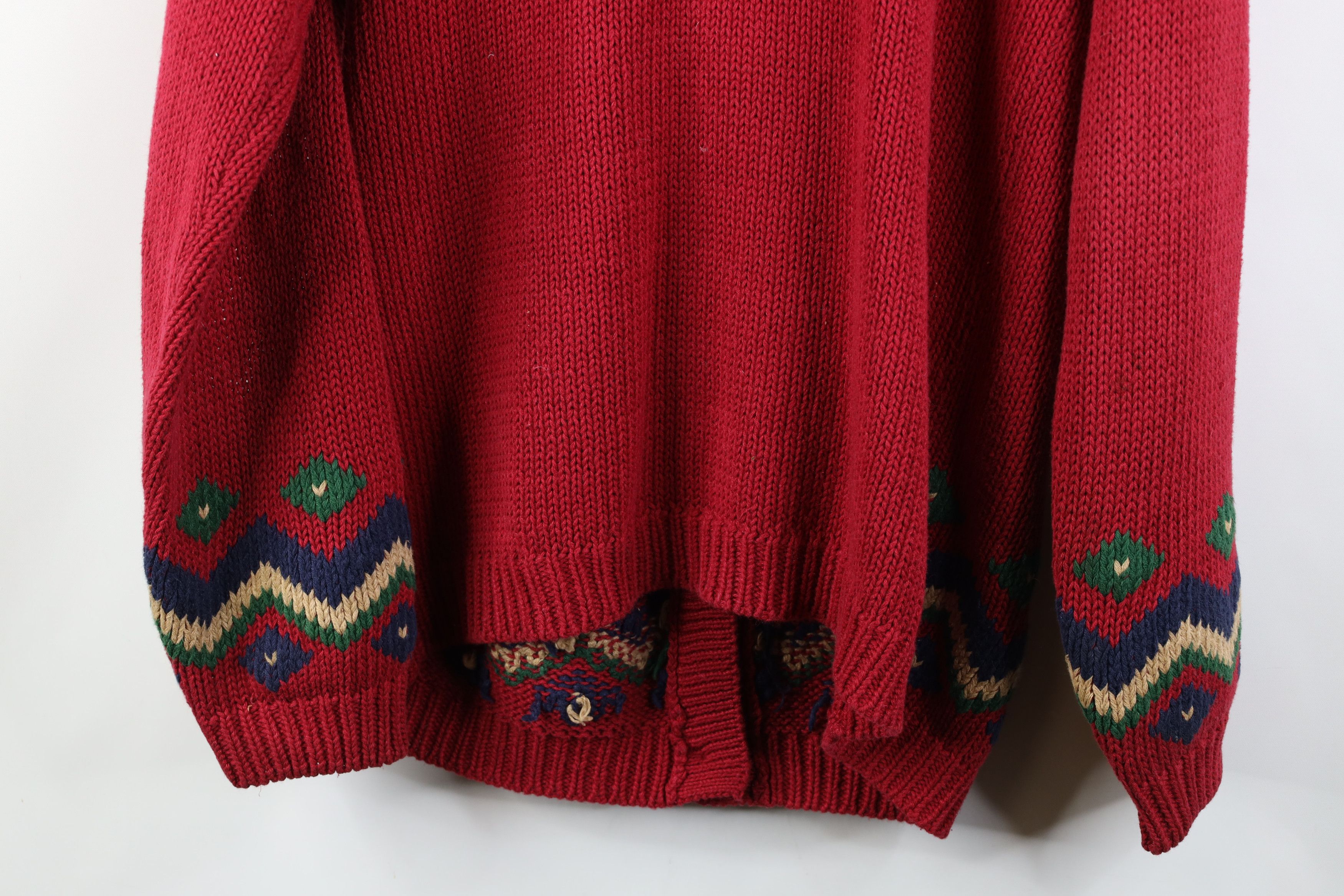 Vintage Vintage 90s Streetwear Fair Isle Geometric Cardigan Sweater Size M / US 6-8 / IT 42-44 - 14 Thumbnail