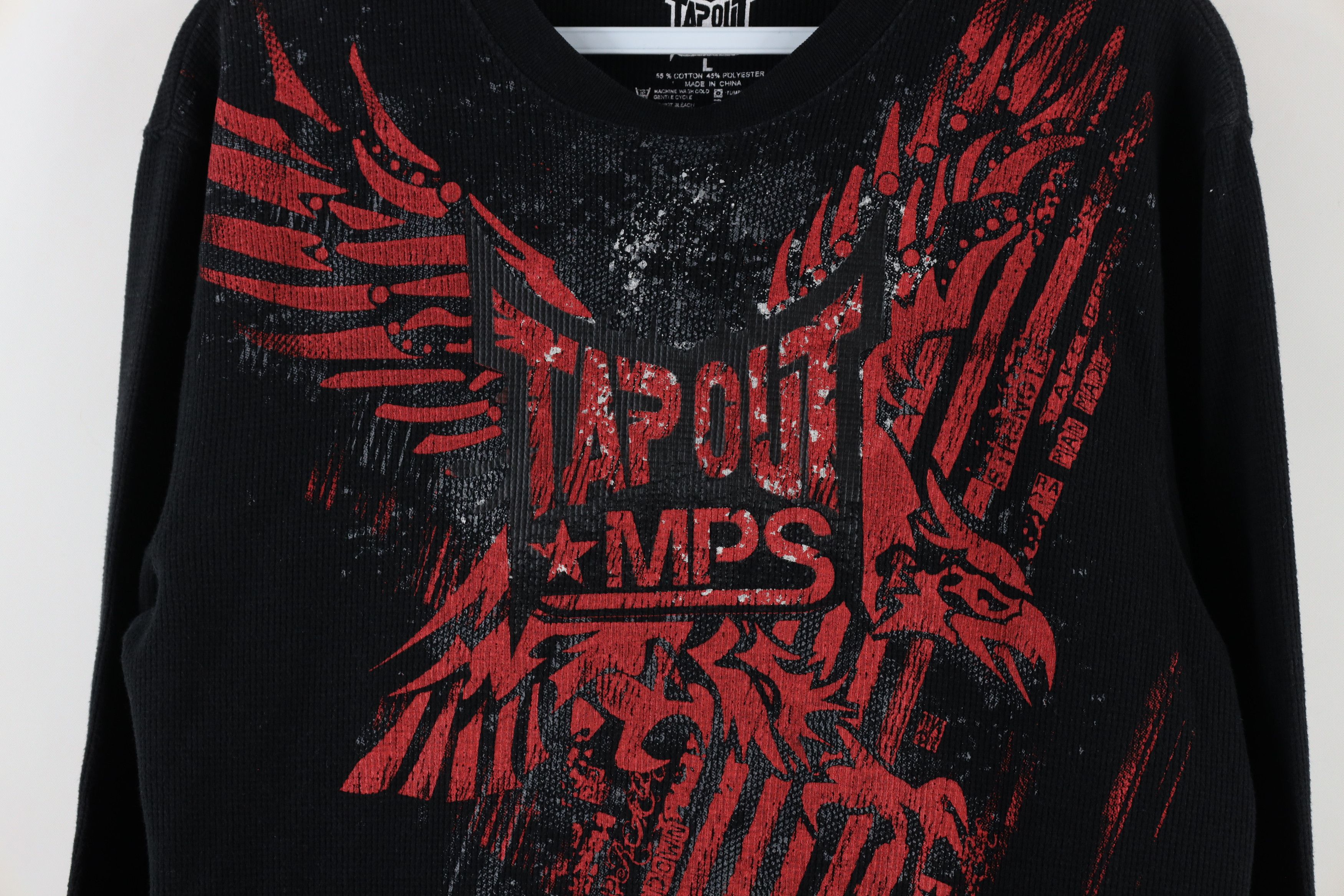Tapout × Vintage Vintage Tapout MPS UFC MMA Thermal Waffle Knit T-Shirt Black Size US L / EU 52-54 / 3 - 4 Thumbnail