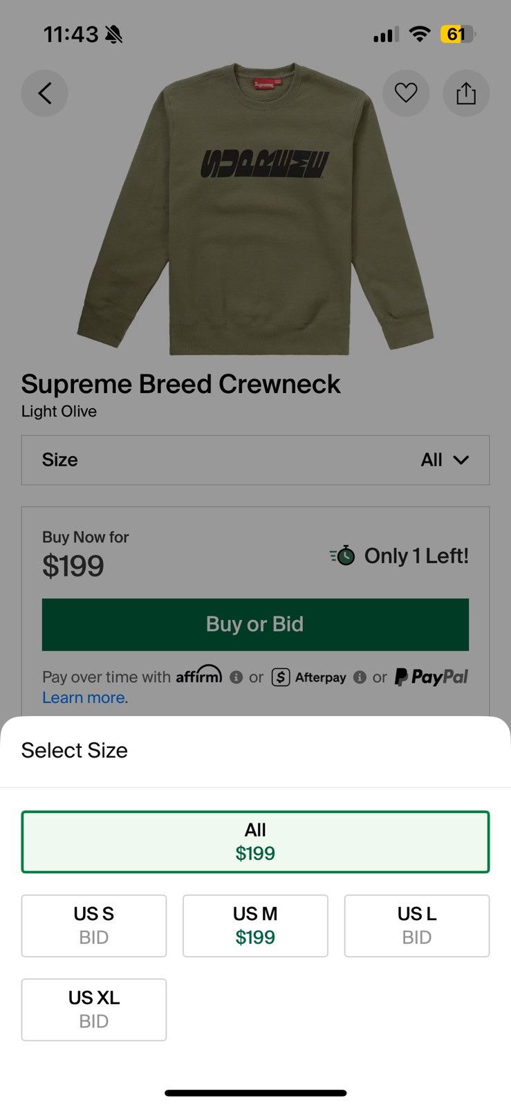 Supreme Supreme FW2019 "Breed" Olive Green Crewneck Size US M / EU 48-50 / 2 - 11 Thumbnail