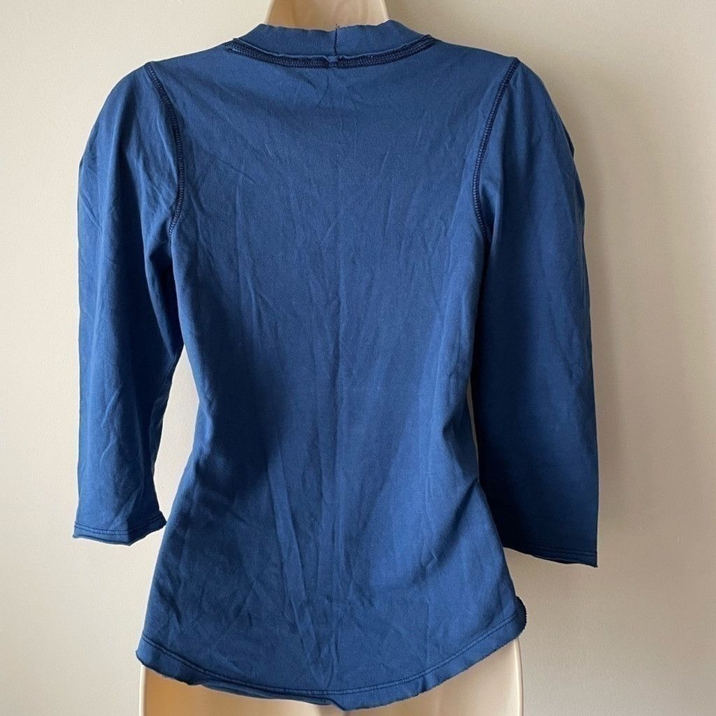 Free People We The Free Puff Shoulder Top Midnight Hour Blue Size XS NWT Size XS / US 0-2 / IT 36-38 - 10 Thumbnail
