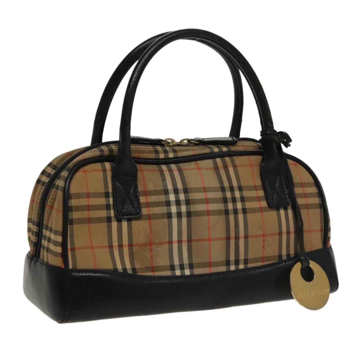 Burberry Nova Check Tote Bag Canvas Leather Beige Black
