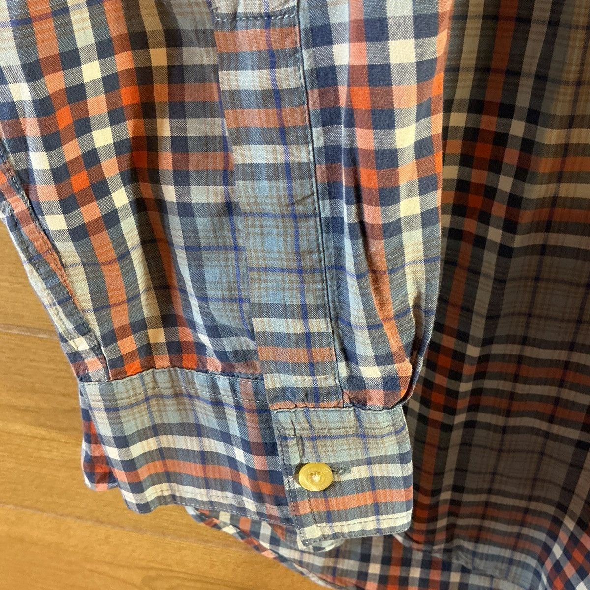 Chaps Chaps men’s Large orange navy Blue Plaid Button-Down Shirt Size US L / EU 52-54 / 3 - 4 Thumbnail